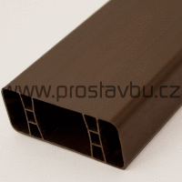 Plotový profil - plastová plotovka 80x32 mm Modular P6058 - 154 ořech